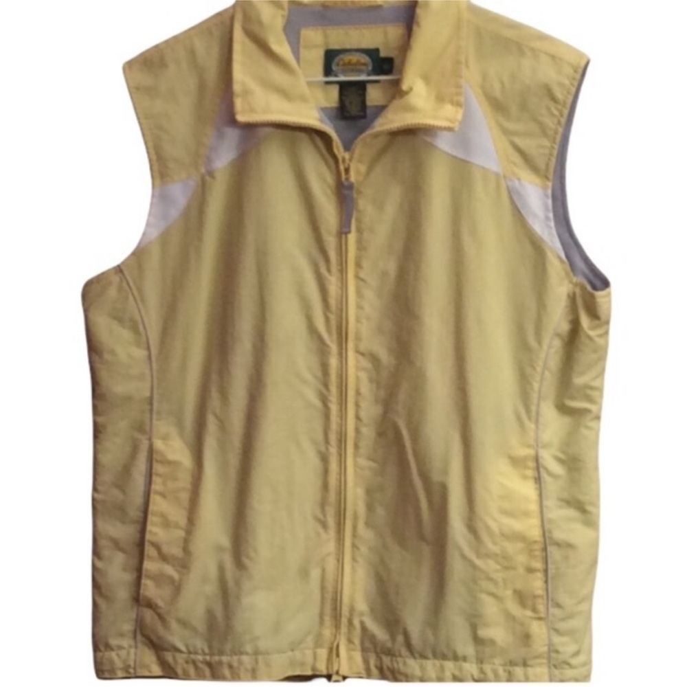 CABELAS White And Yellow Sleeveless Woman's Vest Size LARGE